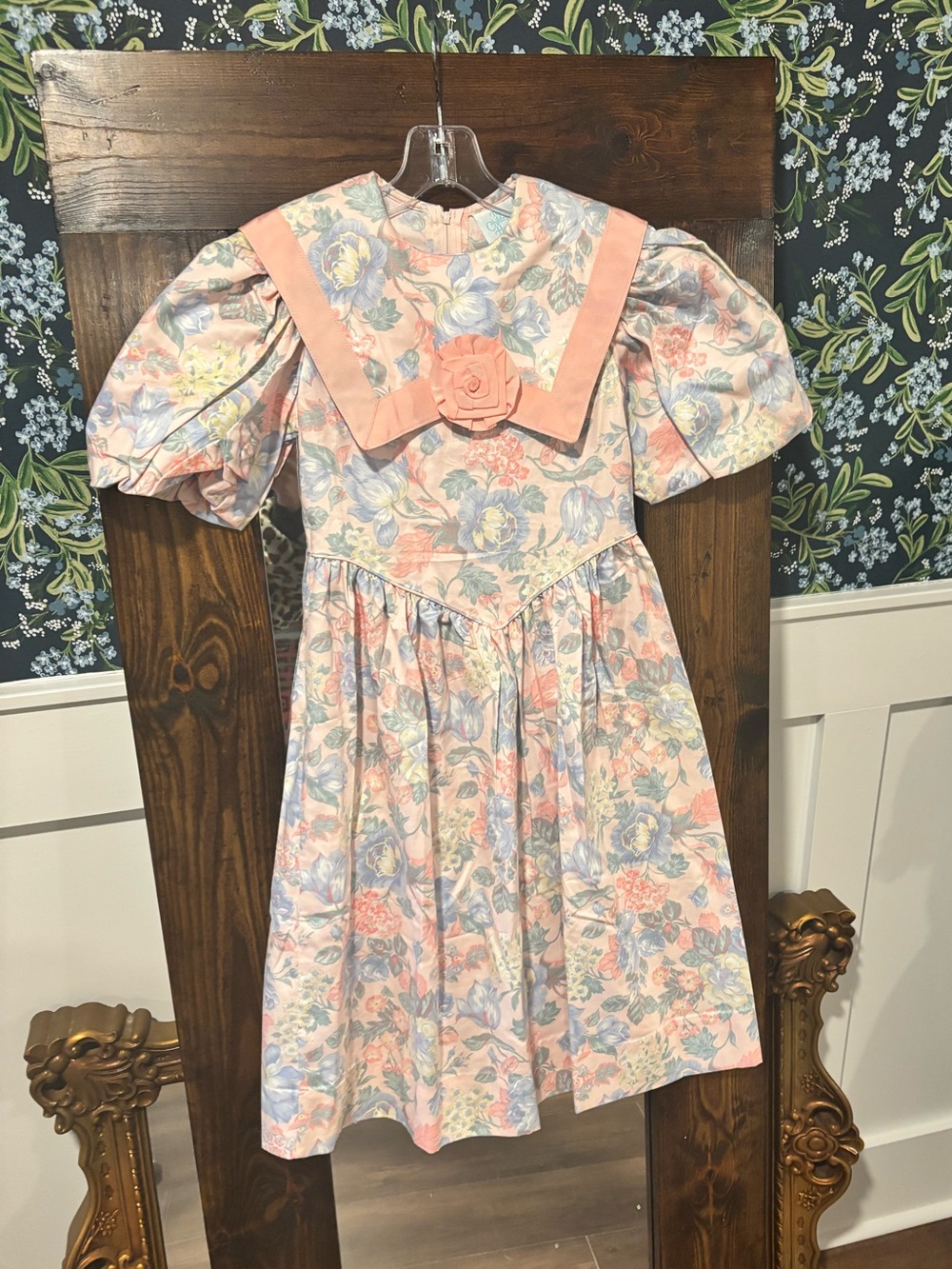 Vintage Children’s House Dress Pastel Floral Cottage Core Fairy Kei Kawaii Sz 10
